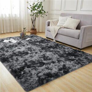 NEW Dark Grey Soft Warm Plush Area Rug